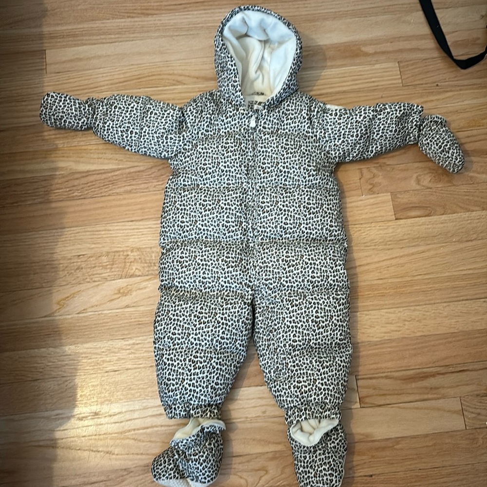Animal print snowsuit